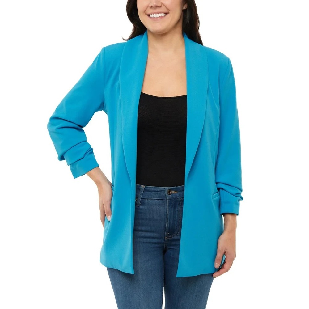 Dakota Ladies Crepe Blazer, Blue, Size Large, New